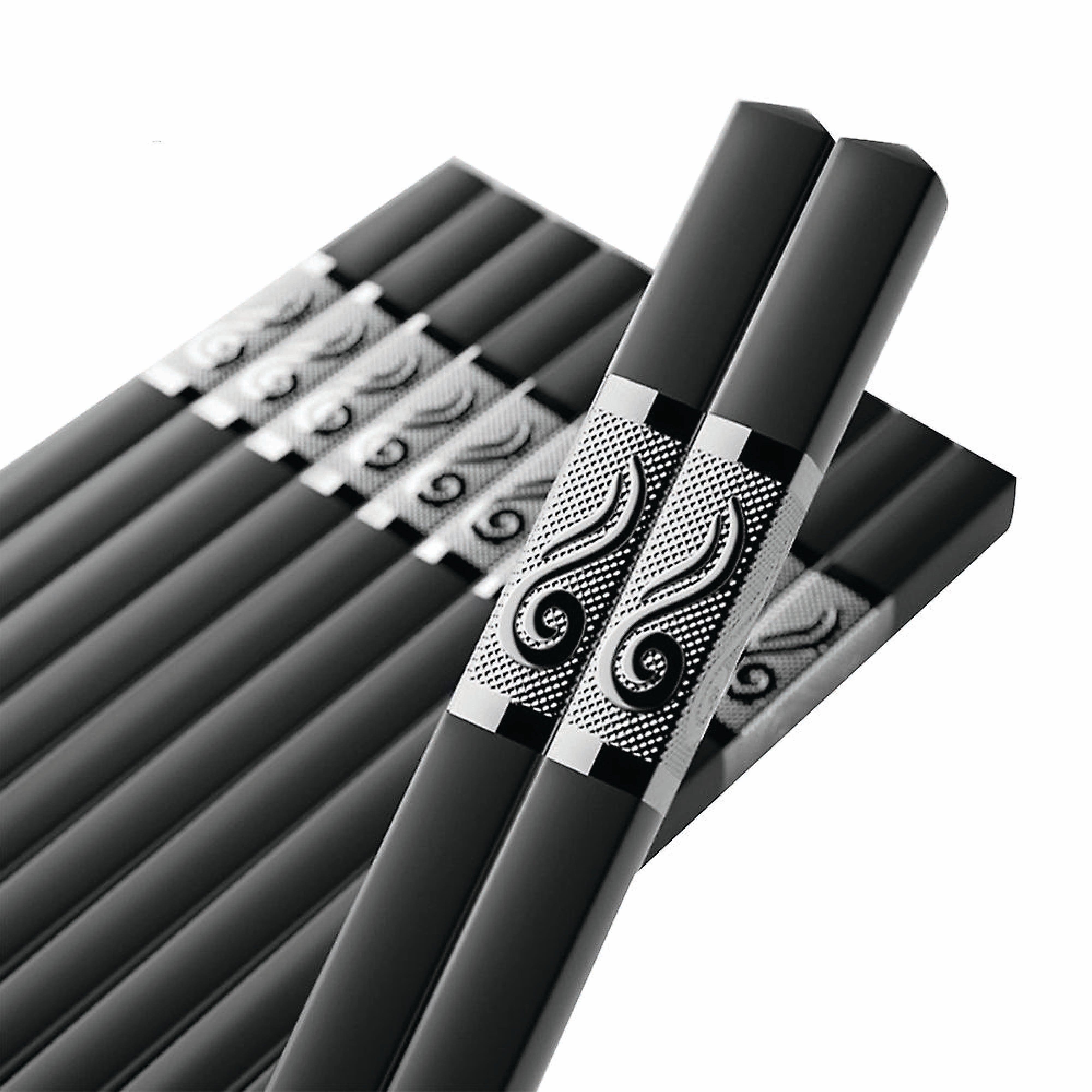 Black Silver and Black Gold 1 Pair Reusable Fiber chopsticks