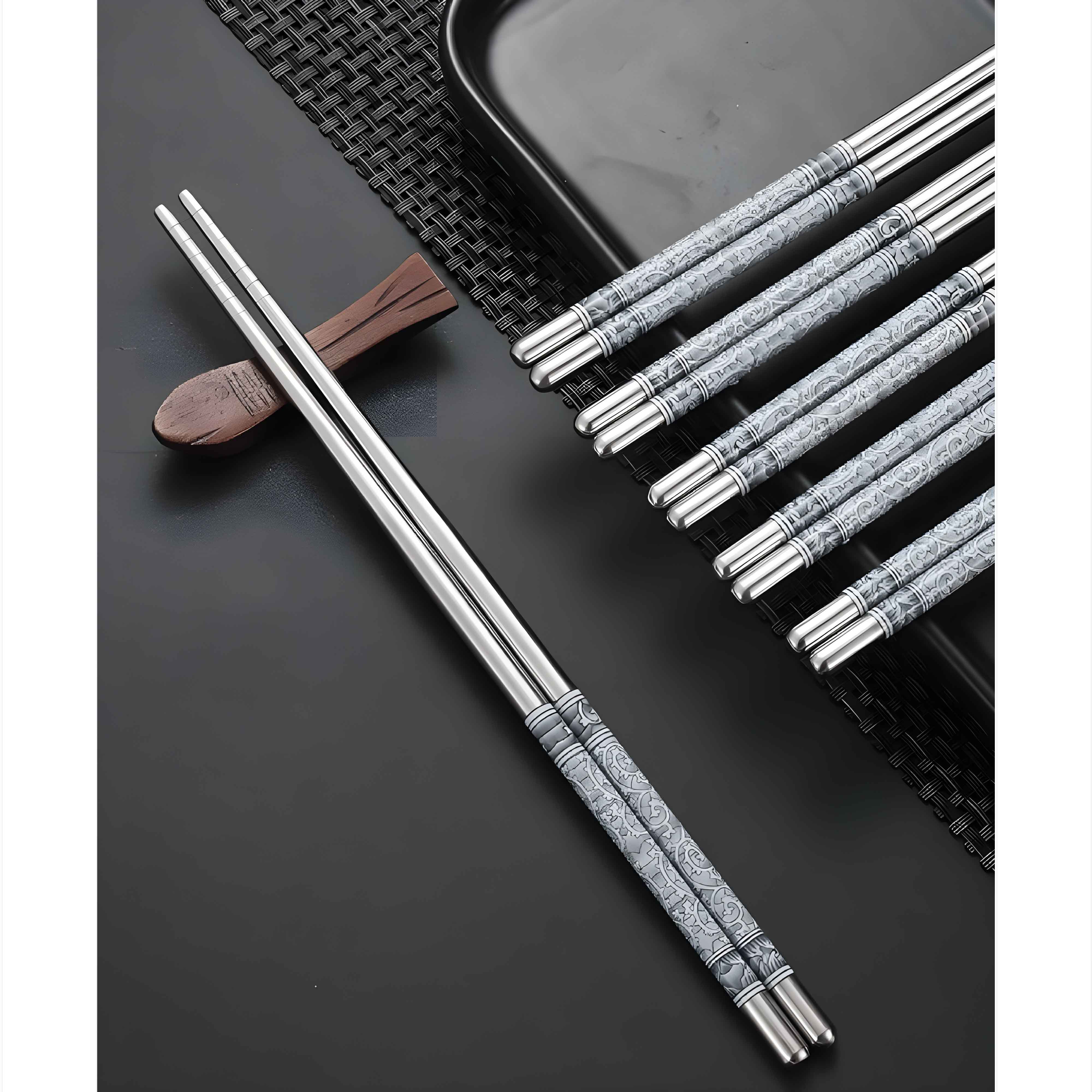 Patterned Designer Metal Chopsticks